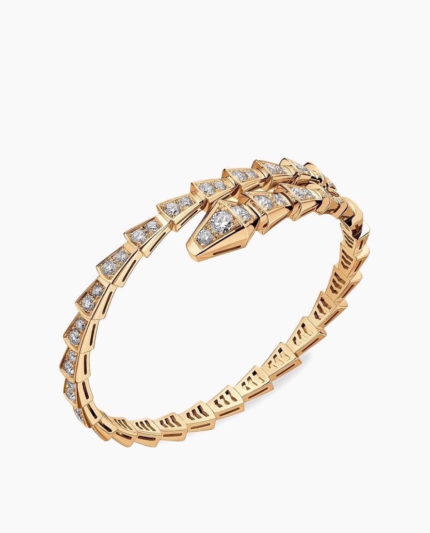 18KT Yellow Gold Hand Craftef Full Diamond Coiling Design Bangle (1 of 6)