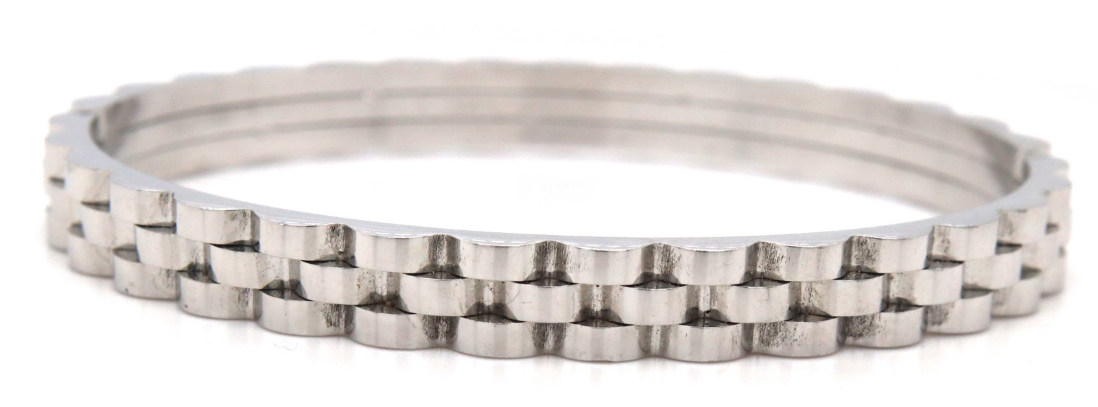 Stainless steel Rolex style bangle bracelet: Stainless steel Rolex style bangle bracelet. The total weight of the bangle is 20.8 grams.