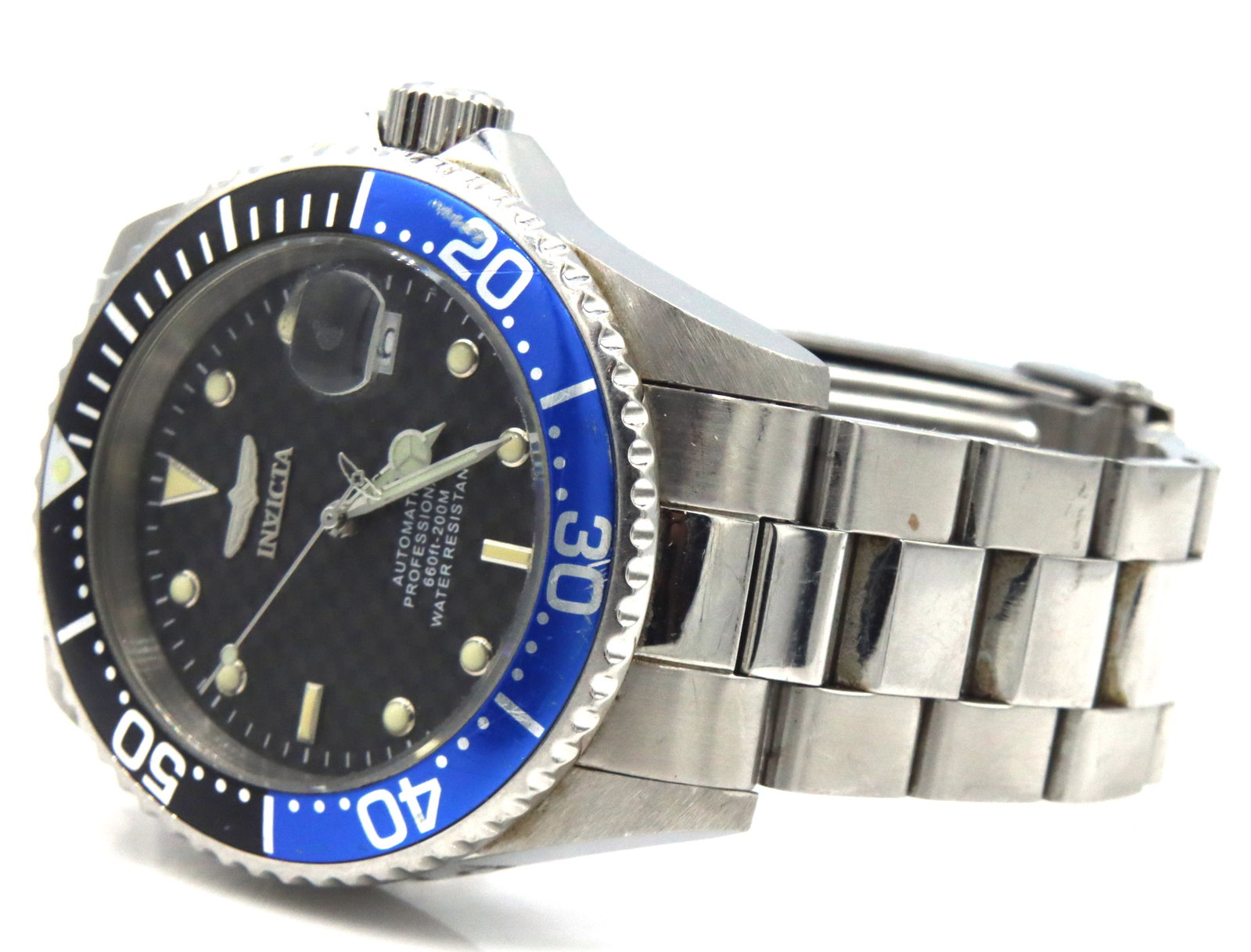 Invicta automatic blue bezel watch - 4