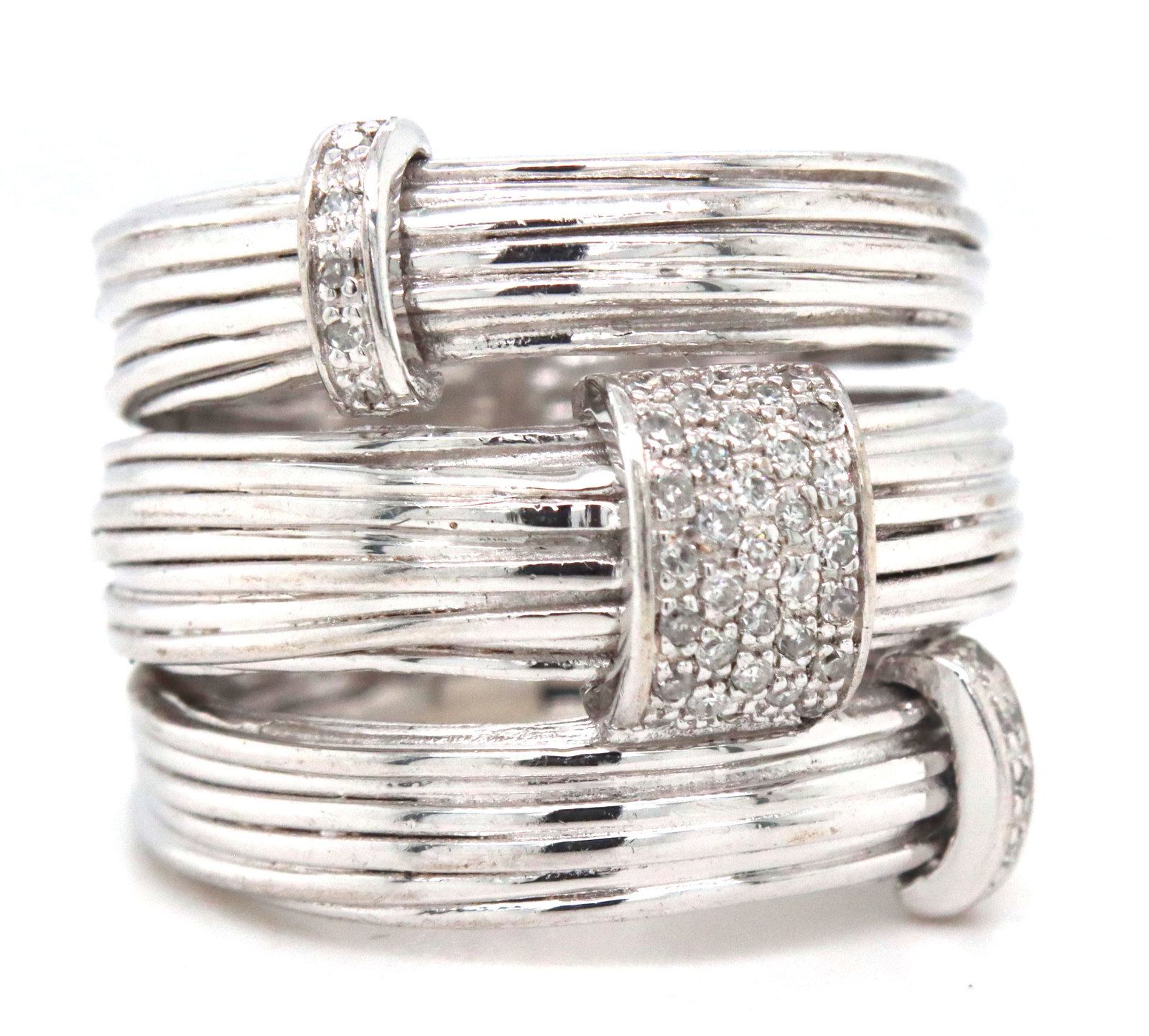 925 Sterling silver multi band wide band (1 of 5)