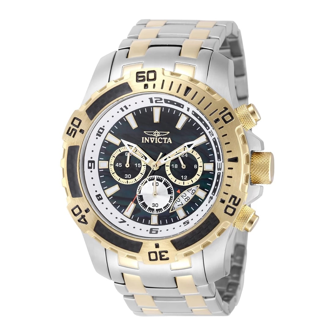 Invicta Men's Pro Diver Quartz VD53 Black Dial Watch: Plunge into any horizon using the steadfast guidance of the Invicta Pro Diver. Stylishly classic, internal workings are forged with variations of either Swiss chronograph or 21-jewel automatic movemen