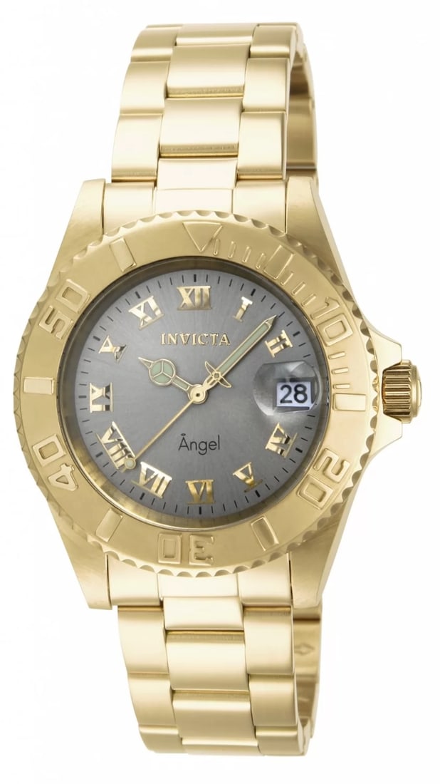 Invicta Women's Angel Quartz 3 Hand Light Grey Dial Watch: Patterns of ethereal energy connect time to a higher plane with the Invicta Angel Collection. Harmonizing a perfect balance between time and style, watches of graceful diversity comprise Angel. Design