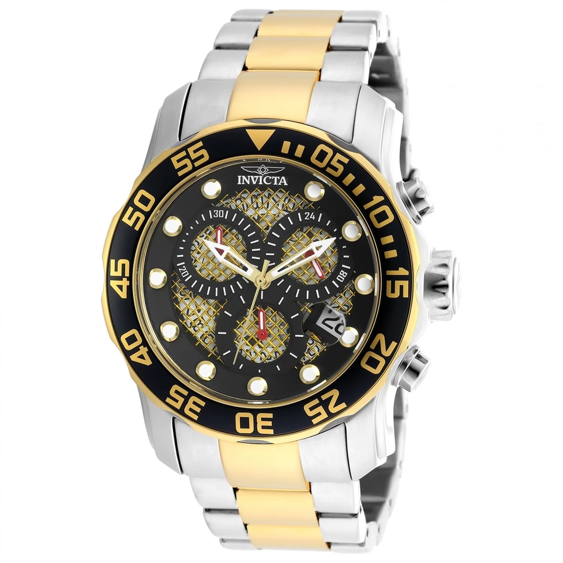 Invicta Men's Pro Diver Quartz 3 Hand Black, Gold Dial Watch: Plunge into any horizon using the steadfast guidance of the Invicta Pro Diver. Stylishly classic, internal workings are forged with variations of bold movements. Built with confident prowess, the fort