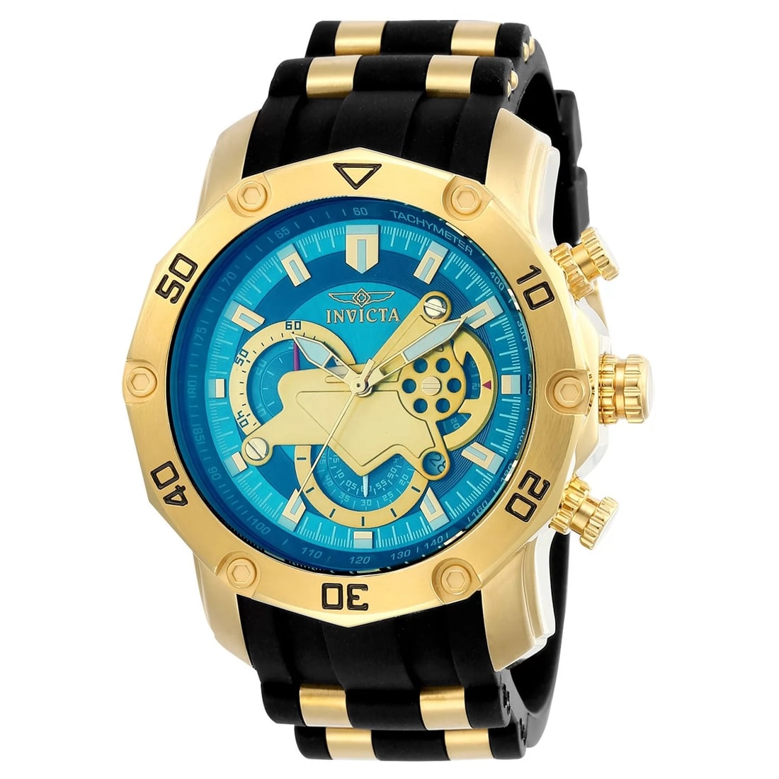 Invicta Men's Pro Diver Quartz Multifunction Blue Dial Watch: Plunge into any horizon using the steadfast guidance of the Invicta Pro Diver. Stylishly classic, internal workings are forged with variations of bold movements. Built with confident prowess, the fort
