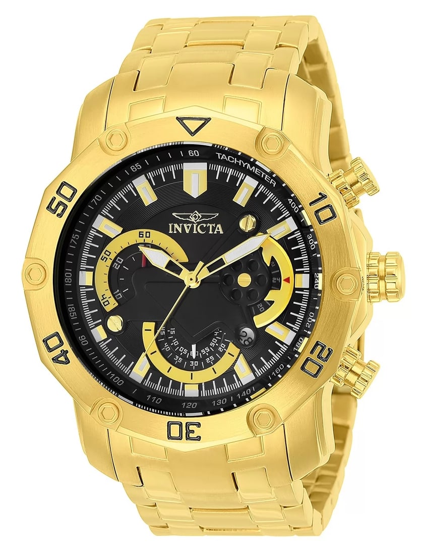 Invicta Men's Pro Diver Quartz Multifunction Black Dial Watch: Plunge into any horizon using the steadfast guidance of the Invicta Pro Diver. Stylishly classic, internal workings are forged with variations of bold movements. Built with confident prowess, the fort