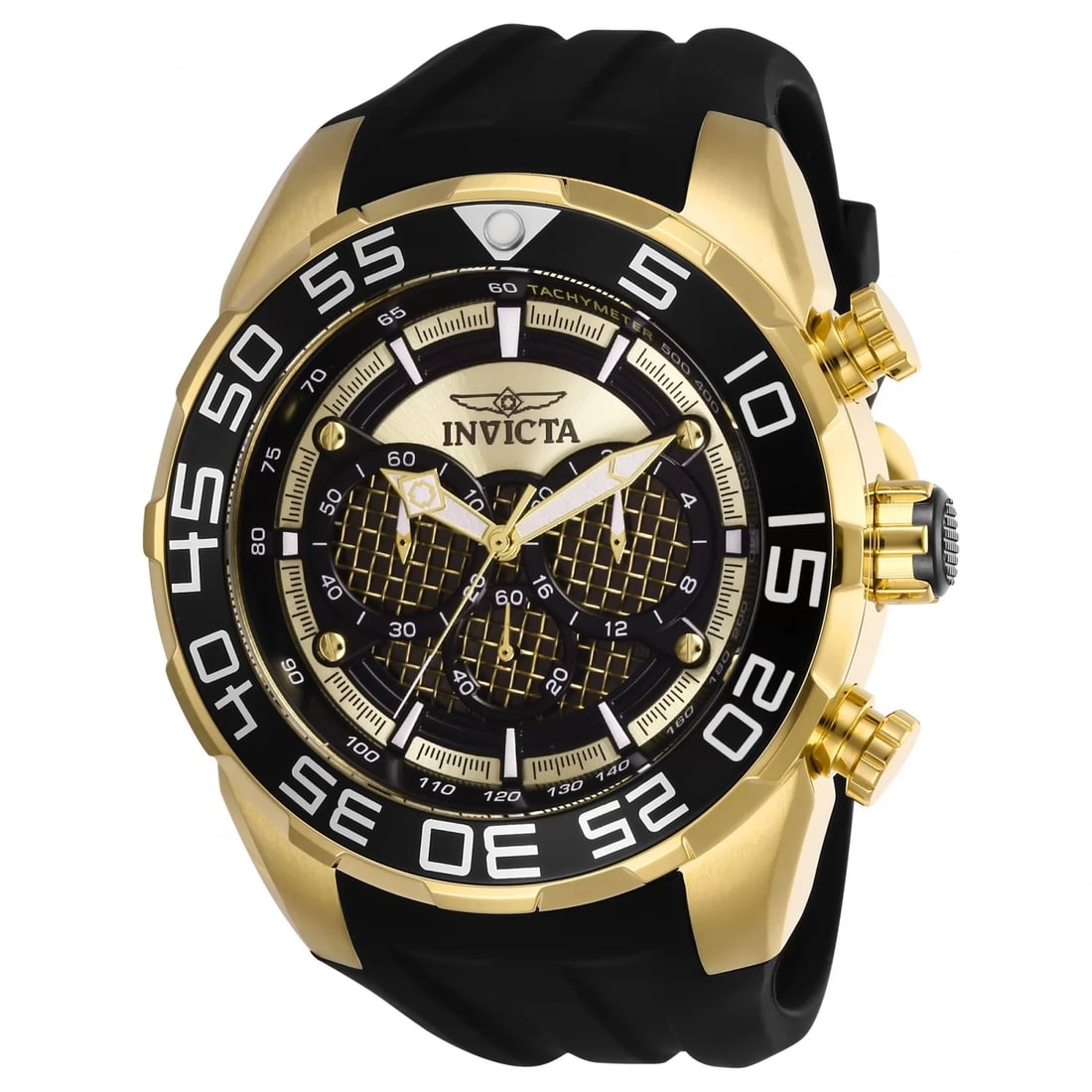 Invicta Men's Speedway Quartz Multifunction Black, Gold Dial Watch: Conveying time with the utmost sophistication while keeping in mind the needs of the active sportsman, the Invicta Speedway collection will effortlessly transpose into any journey. Swiss Chronograph m