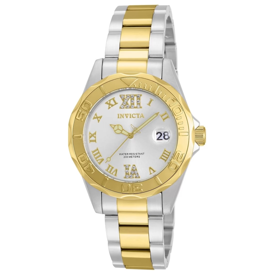 Invicta Women's Pro Diver Quartz 3 Hand Silver Dial Watch: Plunge into any horizon using the steadfast guidance of the Invicta Pro Diver. Stylishly classic, internal workings are forged with variations of bold movements. Built with confident prowess, the fort