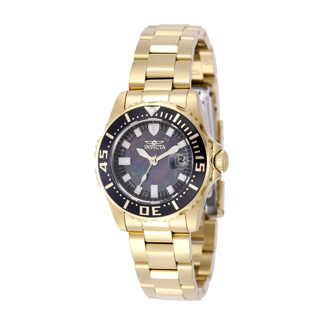 Invicta Women's Pro Diver Quartz 3 Hand Black Dial Watch: Plunge into any horizon using the steadfast guidance of the Invicta Pro Diver. Stylishly classic, internal workings are forged with variations of bold movements. Built with confident prowess, the fort