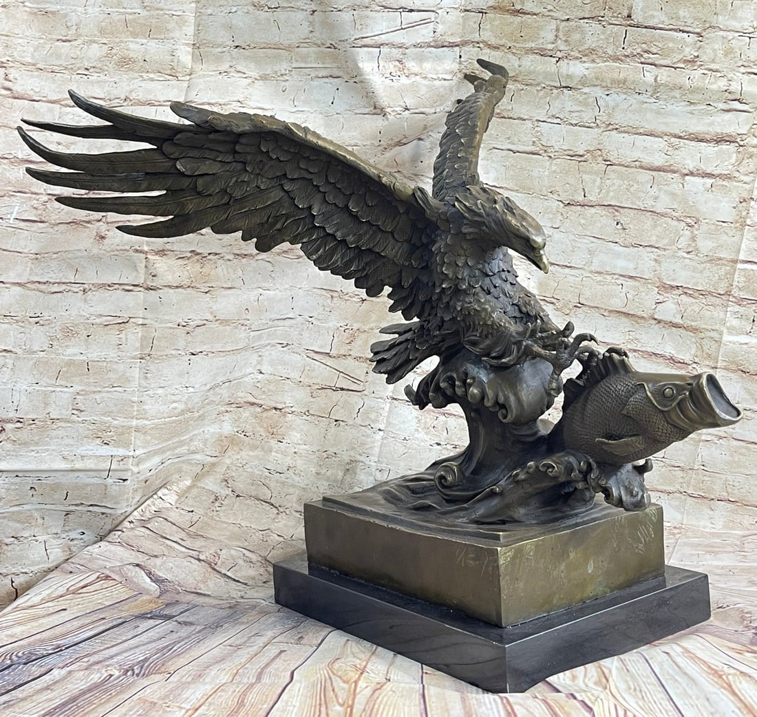 Incredible American Eagle Bronze Sculpture by Milo - Magnificent Wildlife Artwork with Stunning (1 of 9)