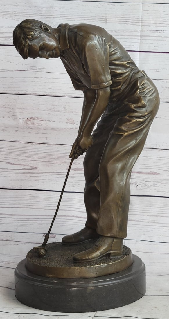 Male GOLFER Sports Memorabilia Golf Club Art PGA Bronze Marble Statue Figurine (1 of 9)