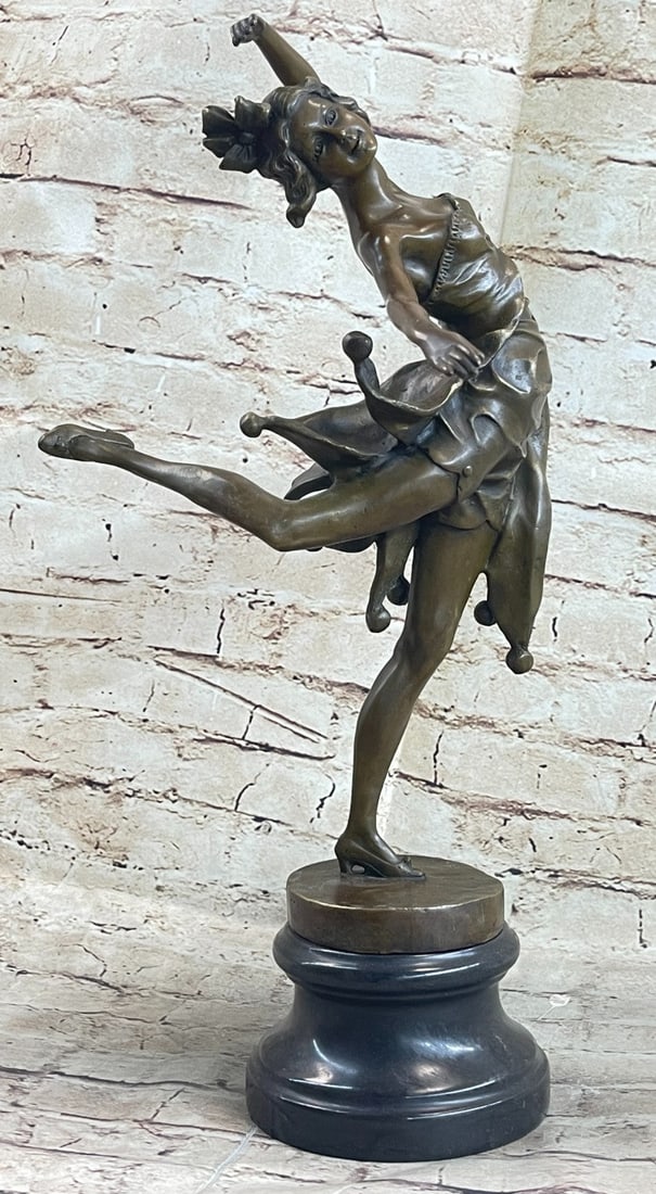 Art Decor Lady Dancer Bronze Statue by Bruno Zach Sculpture Large Figurine Gift: Condition: This sculpture is in perfect condition. Bronze Dimensions with Marble Base: Height 19" X Width 8" Marble Dimensions: Diameter 5" Height without base: 15" Weight : 13 LBS Inventory : 63X2170