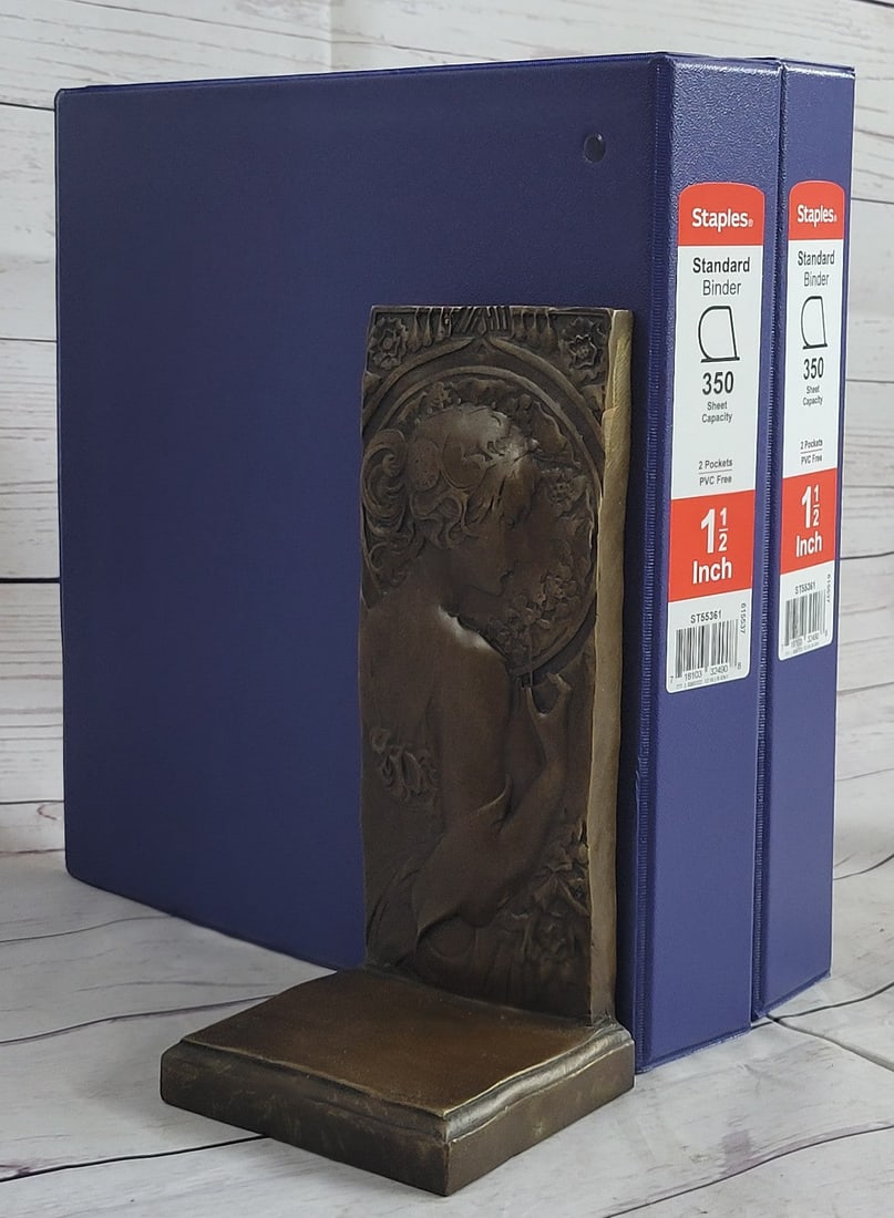 Signed Original Large Bas Relief Plaque Woman Face Bronze Sculpture Statue Decor: Condition: These sculptures are in perfect condition Each Bronze Dimensions: Height 9" X Width 4" Total Weight:9 LBS Inventory:30B539/B5409303 Discover the unparalleled beauty and craftsmanship of the