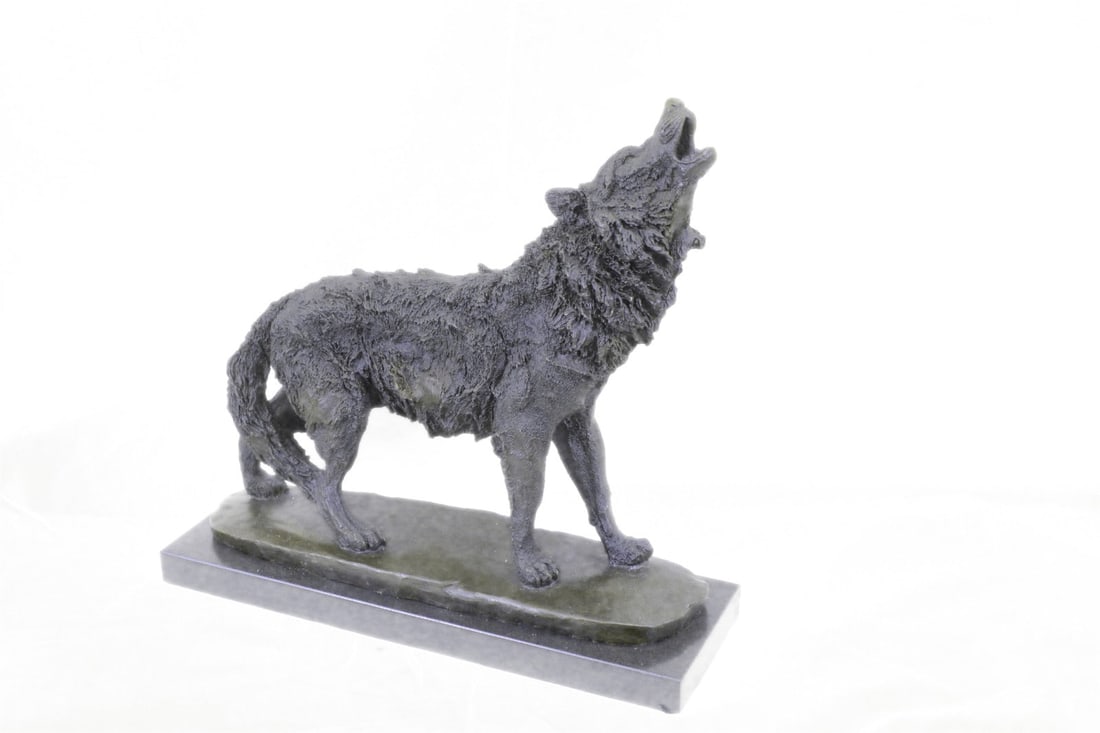 Handcrafted bronze sculpture SALE Art Marble Carve Wolf Excellence (1 of 9)