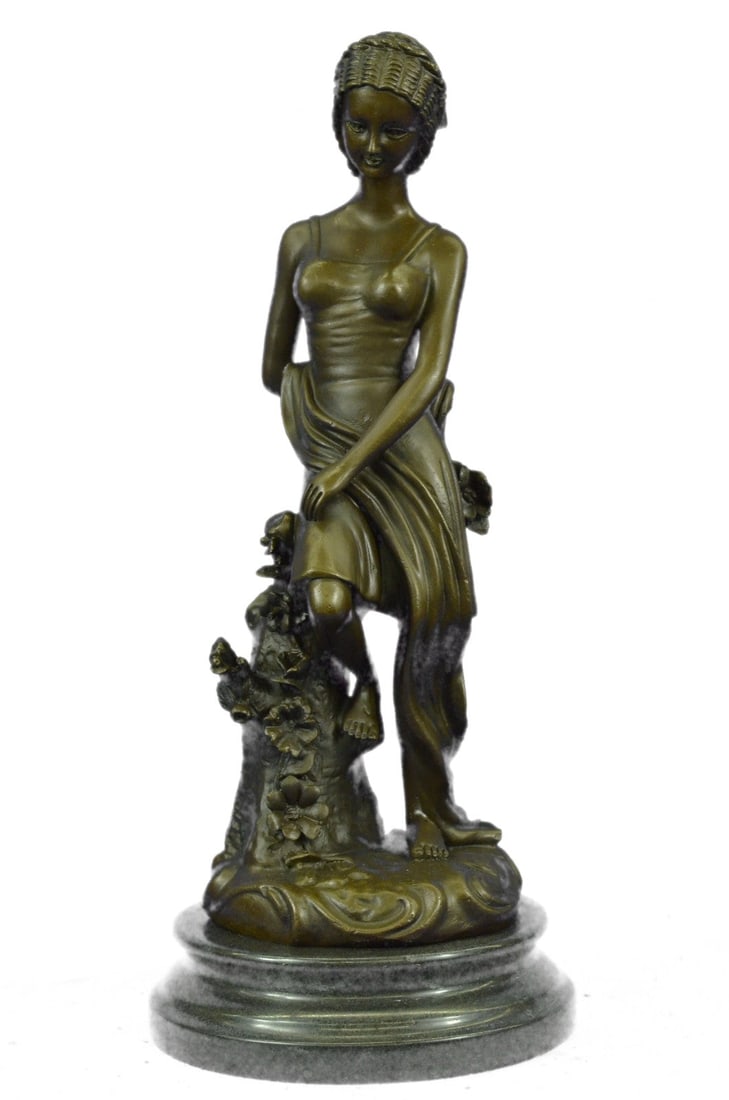 Bronze Sculpture Home Garden Office Decoration Sexy woman Bronze Sculpture Deal: Condition: This sculpture is in perfect condition. Bronze Dimensions with Marble Base:Height 14.5" x Width 6" Marble Dimensions: Diameter 6" Height without base: 13" Weight :11 LBS Inventory : 31YRM11