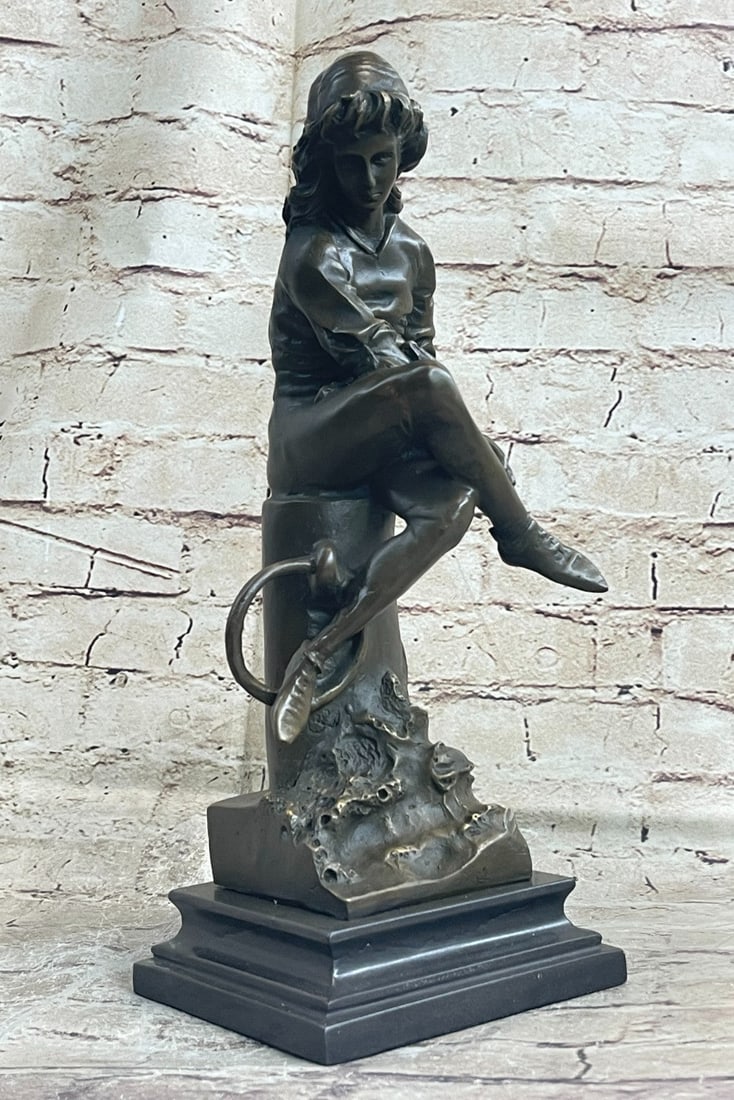 Bronze Boy Reading Book Book End Hot Cast Sculpture Figurine Figure Statue: Condition: This sculpture is in perfect condition. Bronze Dimensions with Marble Base: Height 14" x Width 5" Marble Dimensions:5" X 5" Height without base: 13" Weight :11 LBS Inventory : 68-Y2134286 T