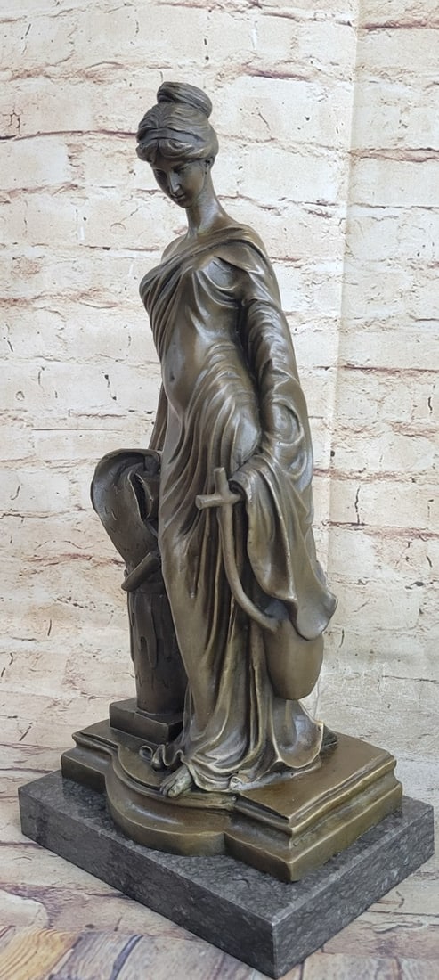 Handcrafted bronze sculpture SALE Philospher Greek Decarlo Dino Original Signed: Condition: This sculpture is in perfect condition. Bronze Dimensions with Marble Base:Height 17" x Width 9" Marble Dimensions: 9" X 6" Height without base: 16" Weight : 15 LBS Inventory 79-X20397297 T
