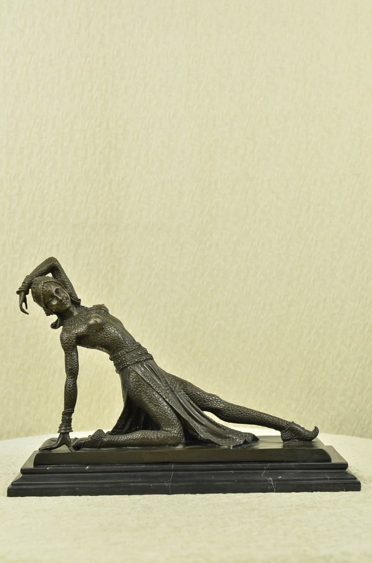 Handcrafted bronze sculpture SALE Dancer Girl Show Deco Art Hot Cast Figurine: Condition: This sculpture is in perfect condition. Bronze Dimensions with Marble Base:Height 11" x Width 15 1/2" Marble Dimensions: 15 1/2" X 5" Height without base: 10 " Weight : 17 LBS Inventory : 4