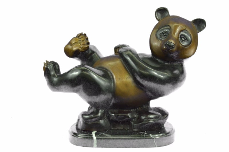 Bronze Sculpture 12/100 Collector Edition Panda Hot Cast Masterpiece Figurine: Condition: This sculpture is in perfect condition. Bronze Dimensions with Marble Base:Height 12" x Width 15" Marble Dimensions: Diameter 10" Height without base: 11" Weight : 18 LBS Inventory : 468805
