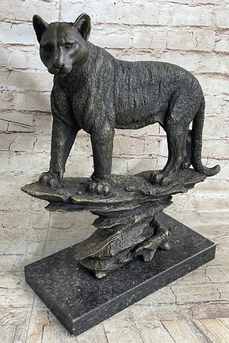 Jaguar Panther Leopard Cougar Big Cat Collector Artwork Bronze Statue Bugatti (1 of 9)