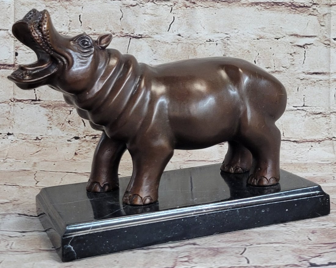 French Artist Mogniez`s Hippopotamus Bronze Sculpture Artwork Sale (1 of 10)