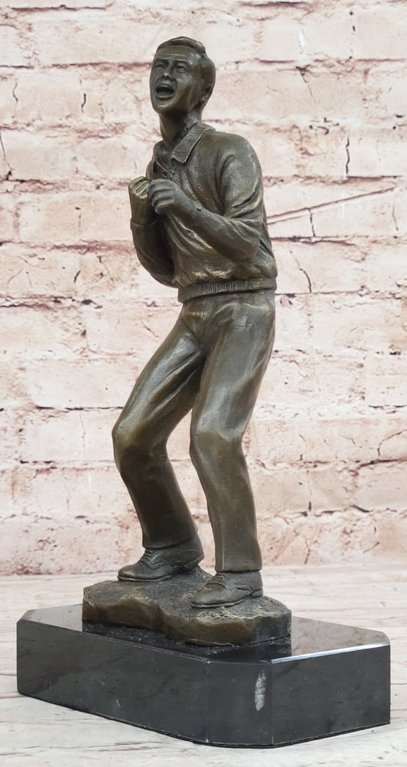 Lost Wax Method Bronze Statue by Evan Stone, Asian Street Fighter: Condition: This sculpture is in perfect condition. Bronze Dimensions with Marble Base: Height 10.5" X Width 6" Marble Dimensions:6" X 4" Height without base:9.5" Weight:7 LBS Inventory:50YCN0703305 Im