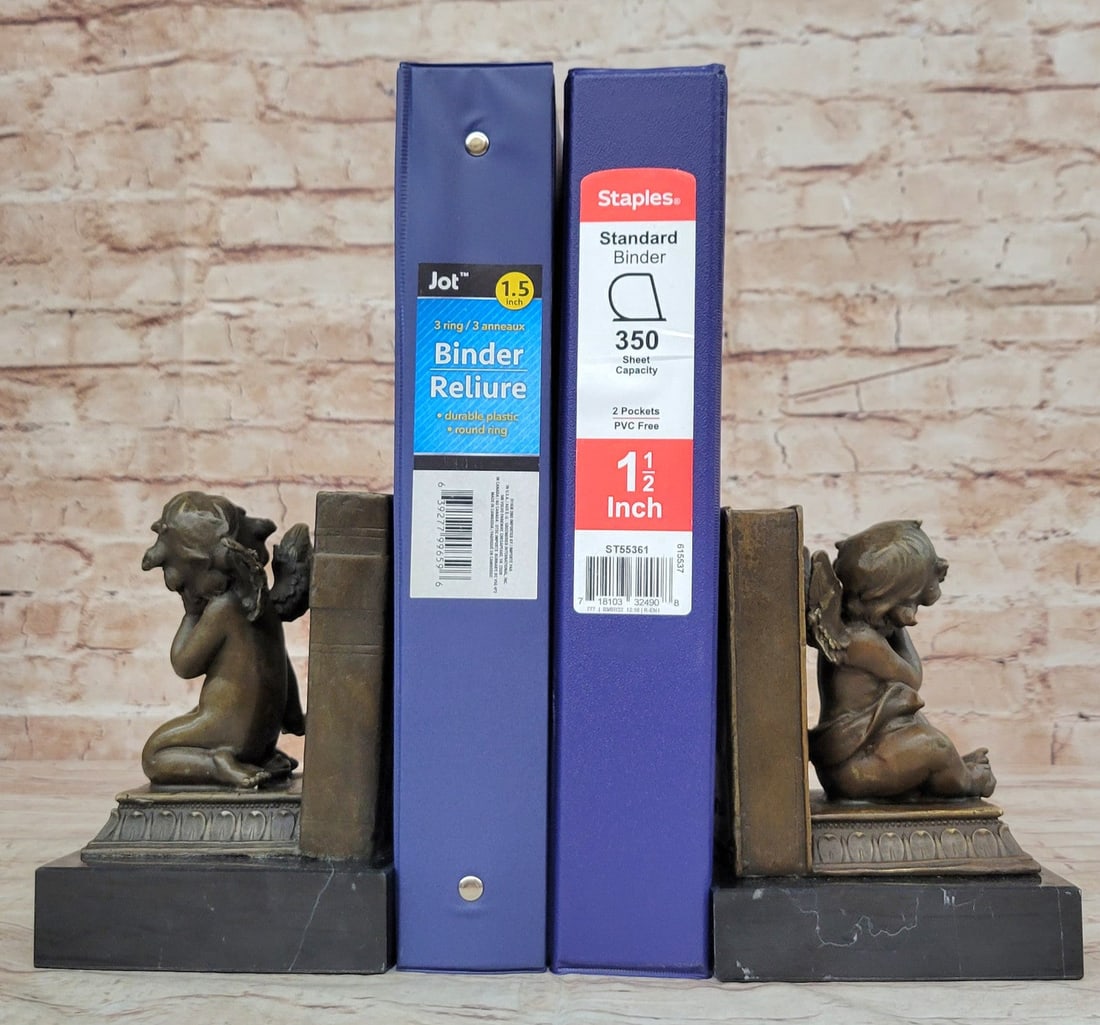 Vintage Augustine Moreau Baby Angel Bookends Set Bronze Art Statue Sculpture: Condition: These sculpture are in perfect condition. Each Bronze Dimensions with Marble Base: Height 6" X Width 4.5" Marble Dimensions:4.5" X 4.5" Height without base:5" Total Weight:15 LBS Inventory: