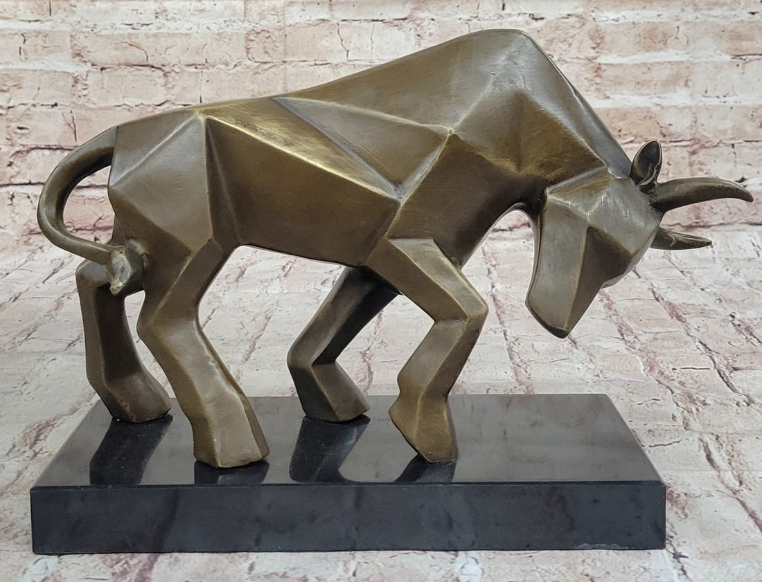 Fransisci Abstract Bull Bronze Sculpture Mid-Century Modern Office Statue (1 of 6)