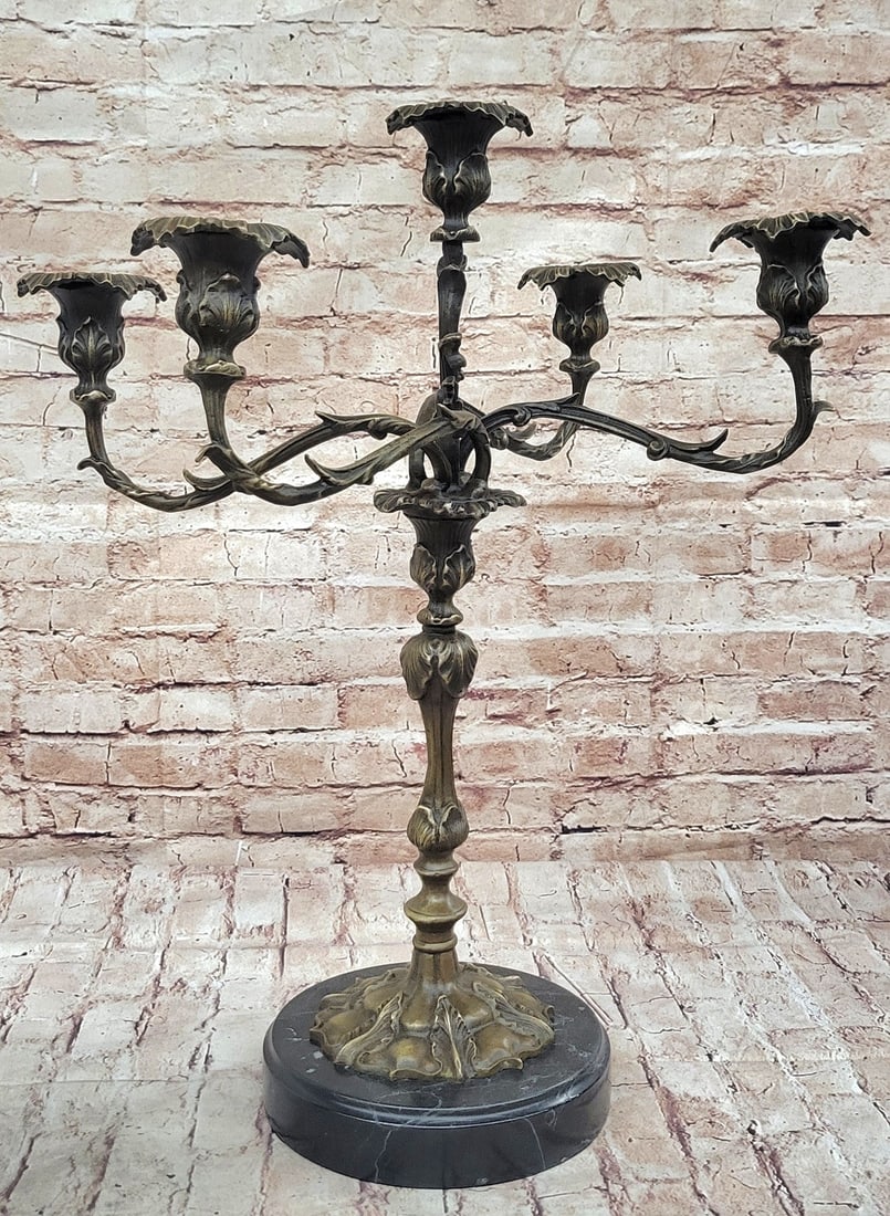 Handcrafted Milo Bronze Candelabra: Victorian Style Sculpture for Dinning Room Decor (1 of 6)