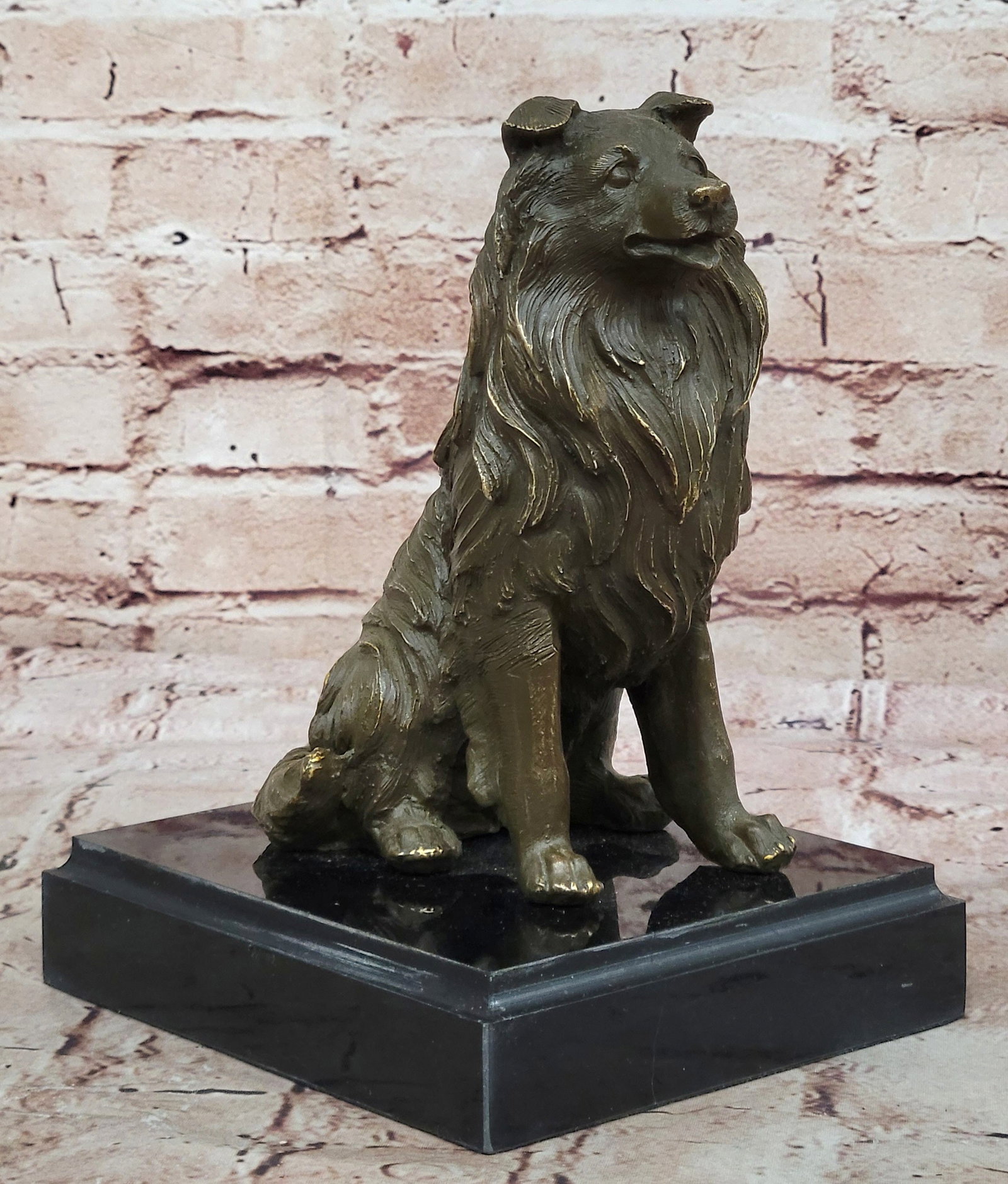 Original Signed Milo Bronze Sculpture Statue Loyal Collie Dog Collectible Pet Figurine: Condition: This sculpture is in a perfect condition. Bronze Dimensions with Marble Base: Height 9" X Width 6.5" Marble Dimensions:6.5" X 6" Height without base:8" Weight:9 LBS Inventory:64GTS6714846 T