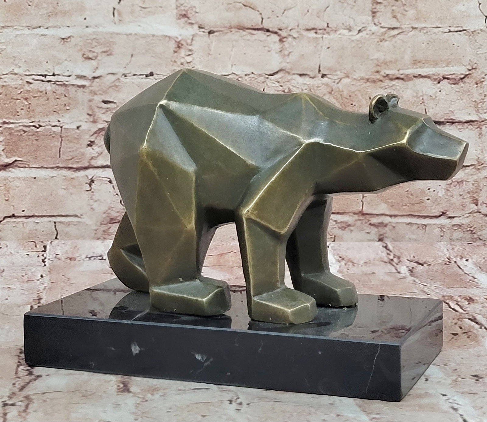 T. Baker Abstract Bear Sculpture ? Hot Cast Bronze California Artwork: Condition: This sculpture is in perfect condition. Bronze Dimensions with Marble Base: Height 7" X Width 8.5" Marble Dimensions:8.5" X 4.5" Height without base:6" Weight:10 LBS Inventory:19GTM2709791 