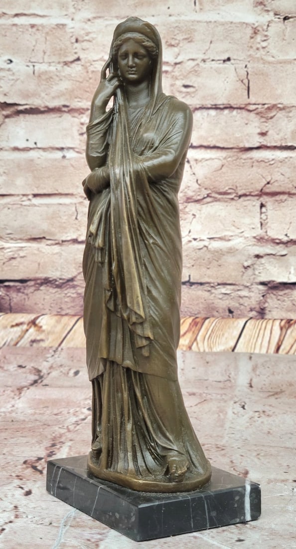 J. Patoue Signed Bronze Female Figure ? Vintage Art Deco Collectible Statue: Condition: This sculpture is in perfect condition. Bronze Dimensions with Marble Base: Height 9.5" X Width 3.5" Marble Dimensions:3.5" X 3" Height without base:9" Weight:4 LBS Inventory:94EPA6765049 T