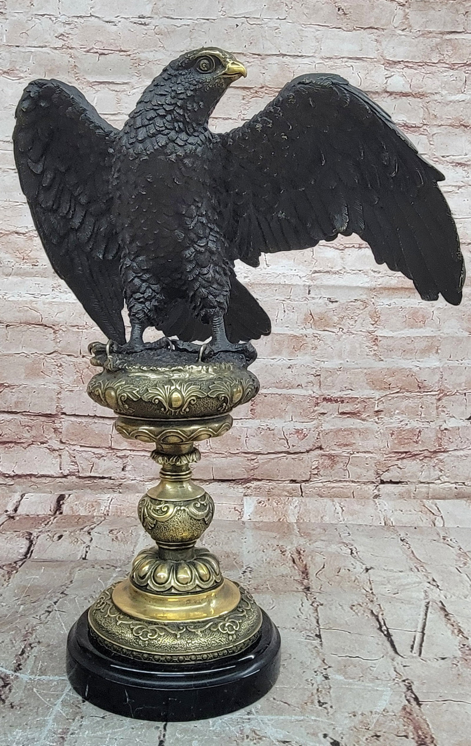 Patriotic Bald Eagle Bronze Sculpture Milo Hot Cast Animal Statue Collectible (1 of 6)