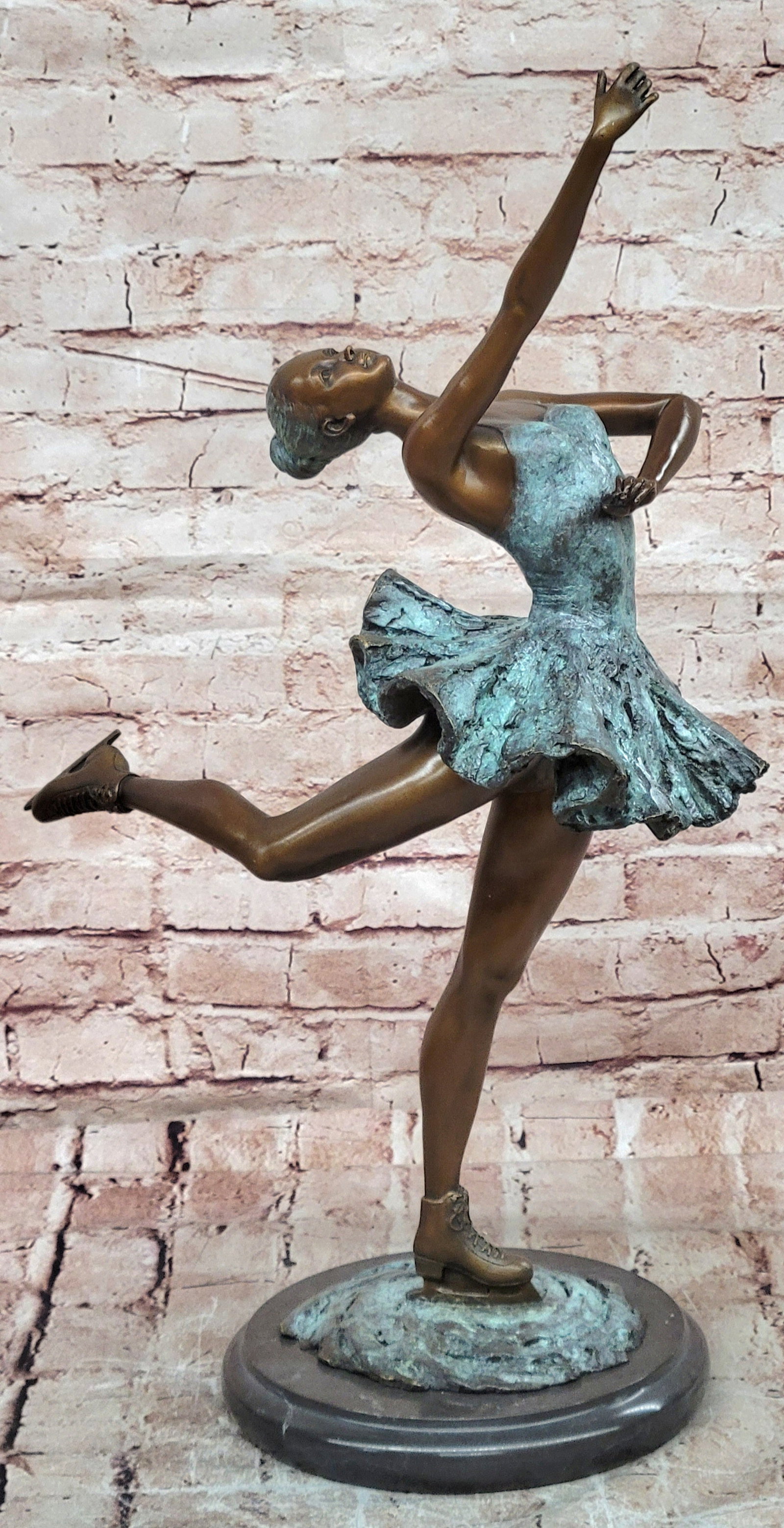 Signed Milo Bronze Dance Statue Elegant Ballerina Figurine Home Decor Art: Condition: This sculpture is in perfect condition. Bronze Dimensions with Marble Base: Height 23" X Width 17.5" Marble Dimensions: Diameter 8.5" Height without base:21.5" Weight:23 LBS Inventory:28JD1