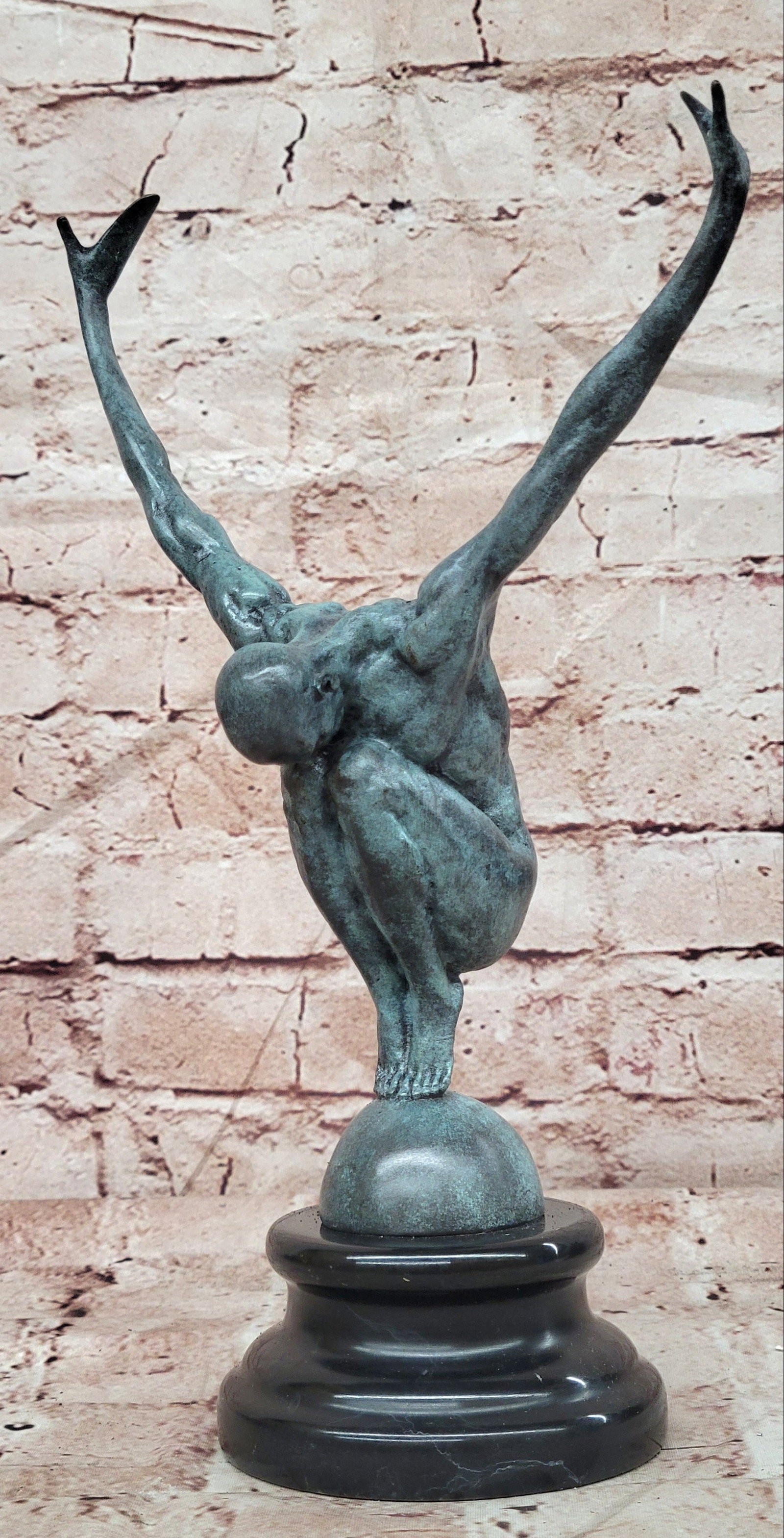Bronze Swimming Athlete Sculpture Signed Milo Male Diver Fine Art Statue: Condition: This sculpture is in perfect condition. Bronze Dimensions with Marble Base: Height 12" X Width 7" Marble Dimensions: Diameter 4" Height without base:10" Weight:4 LBS Inventory:32EPA5935523 