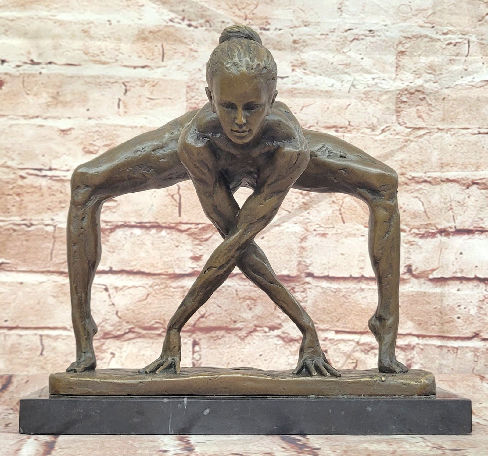 Bronze Modern Dance Sculpture Signed Cesaro Elegant Dancer Statue Decor: Condition: This sculpture is in perfect condition. Bronze Dimensions with Marble Base: Height 7" X Width 9" Marble Dimensions:9" X 3.5" Height without base:12" Weight:10 LBS Inventory:41EPA6129041 Thi