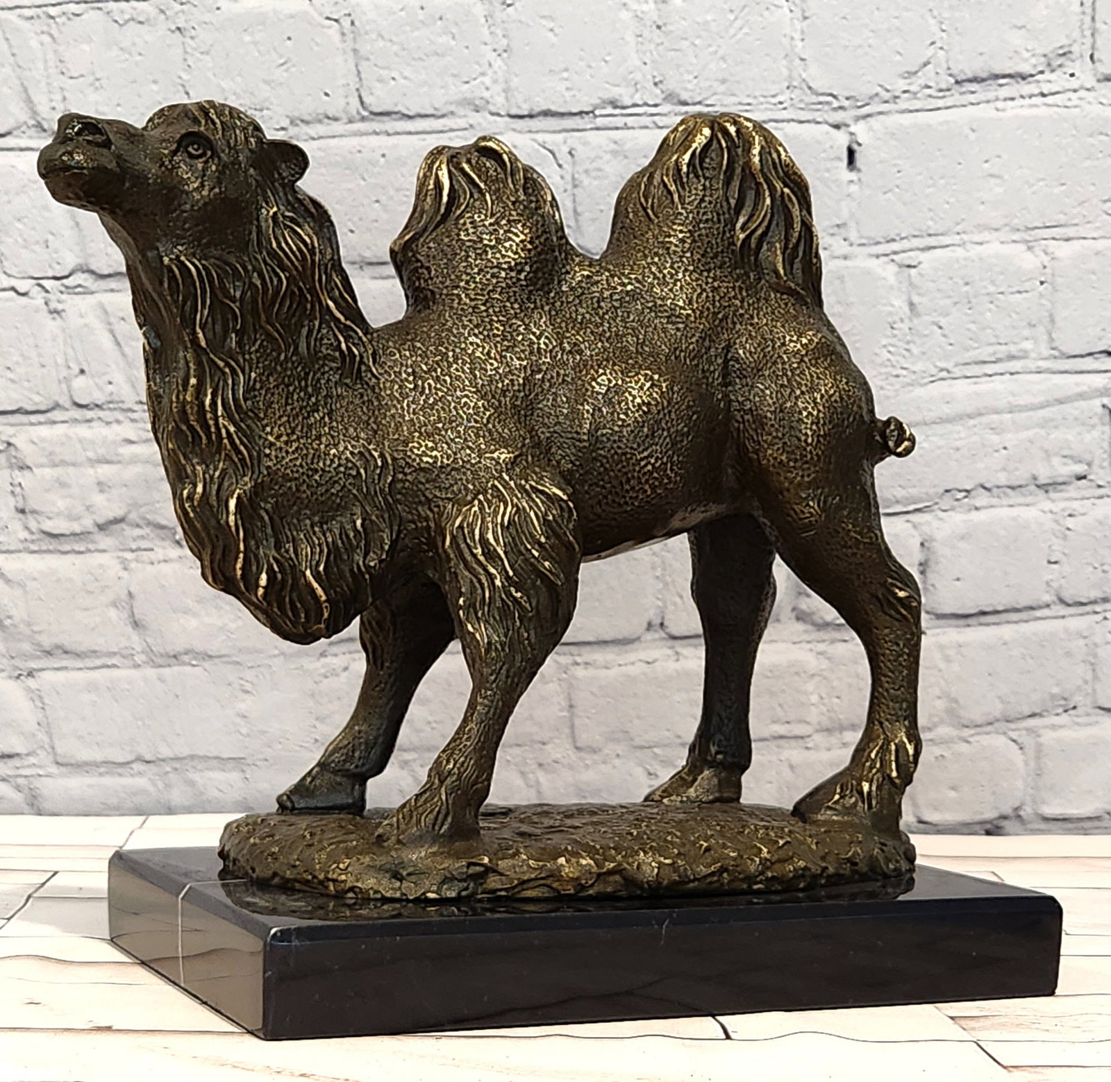 Milo Bronze Camel Figurine Large Desert Animal Sculpture Vintage Fine Art Collectible: Condition: This sculpture is in perfect condition. Bronze Dimensions with Marble Base: Height 10.5" X Width 10" Marble size:9" X 6.5" Height without base:9.5" Statue Weight:14 LBS Inventory:27GTS09657