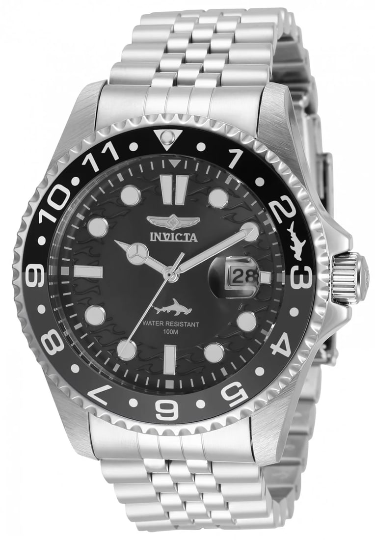 Invicta Men's 35129 Pro Diver Quartz 3 Hand Black Dial Watch: Brand: InvictaCollection: Pro DiverGender: MenDial Color: BlackDial Material: SunrayBand Color: Stainless SteelBand Material: Stainless SteelCase Type: Stainless SteelCase Tone: BlackCase Diameter: 43