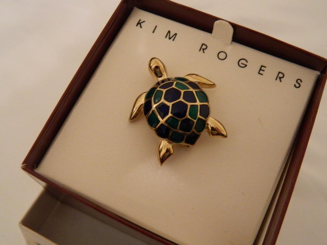 Turtle Broach by Kim Rogers: Shell is Blue and Green Colors