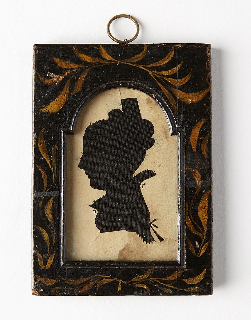 Silhouette of a Lady in a Period Paint Decorated Frame (1 of 2)