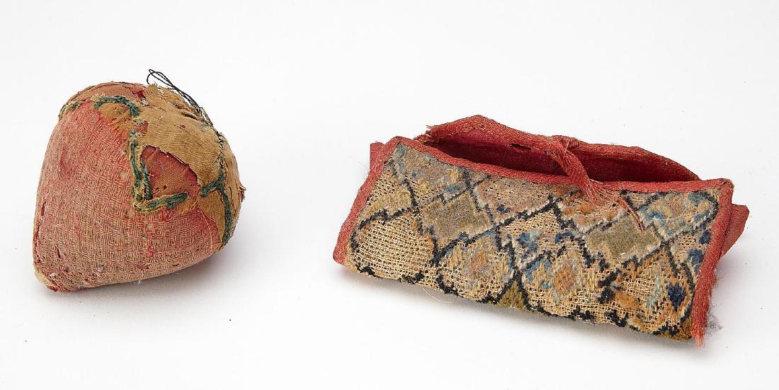 Early Flame Stitch Purse with Strawberry Pin Cushion (1 of 2)