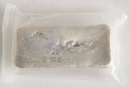 Sterling 25 Troy Oz - Bison Bullion Ingot: Sterling 25 Troy Oz Bison Bullion Ingot