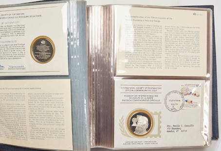 International Postmasters Commemorative 35 ozt total: International Society of Postmasters ‰ÛÒ Official Commemorative Issues 35 total. Total silver weight 35 ozt The first medallic first day cover for 1976 pays tribute to Australia‰Ûªs 75th