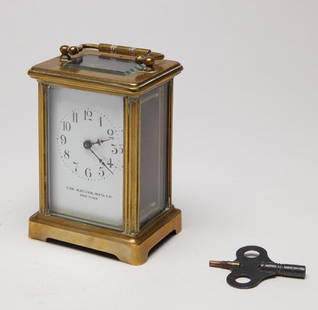 Carriage Clock - Mauser Mfg, New York: Carriage Clock - Mauser Mfg, New York. Brass case. H 4-1/2". Working condition.