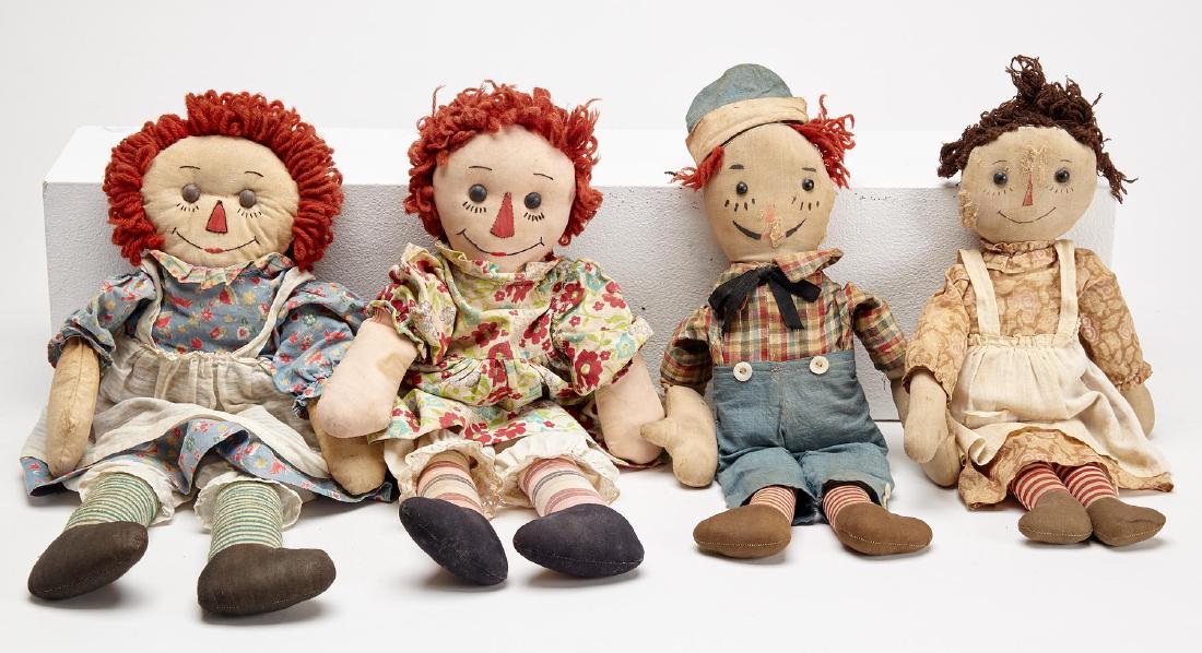 vintage raggedy ann and andy dolls