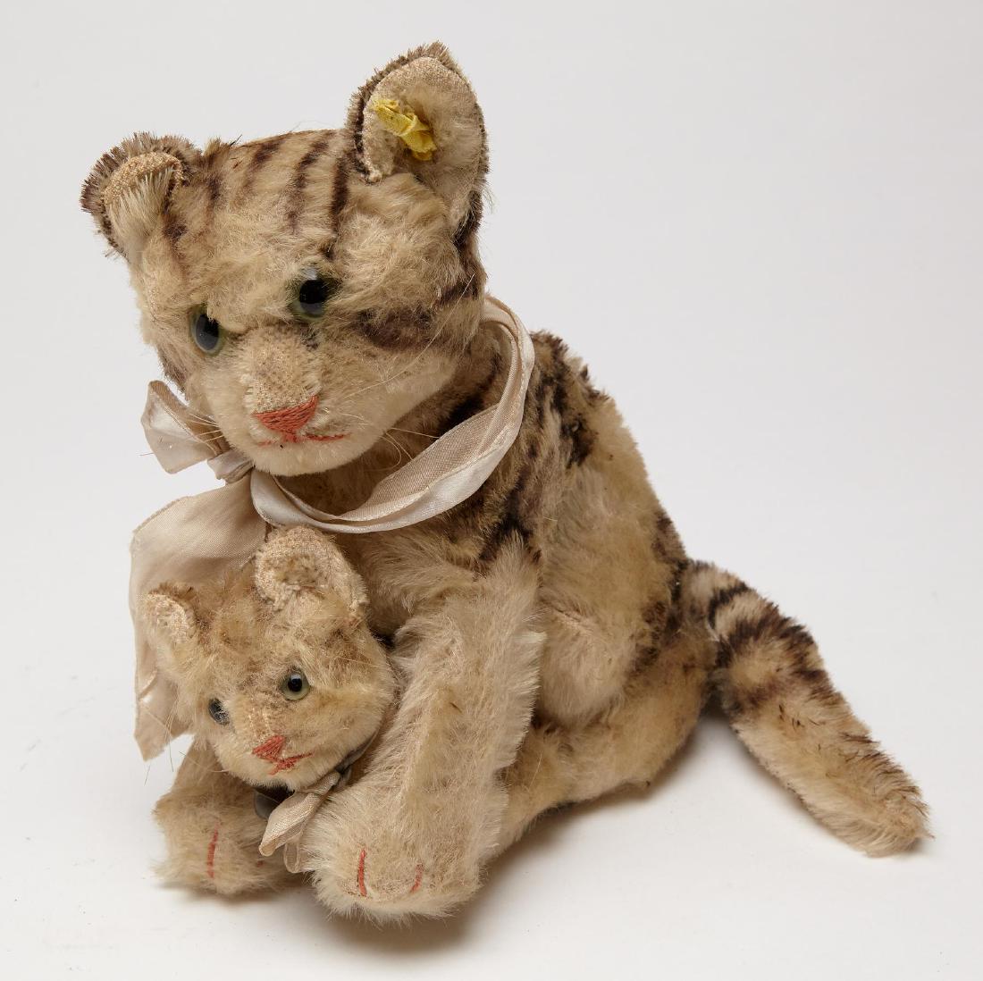 Steiff Cat and Kitten: Steiff Cat and Kitten. H 8"