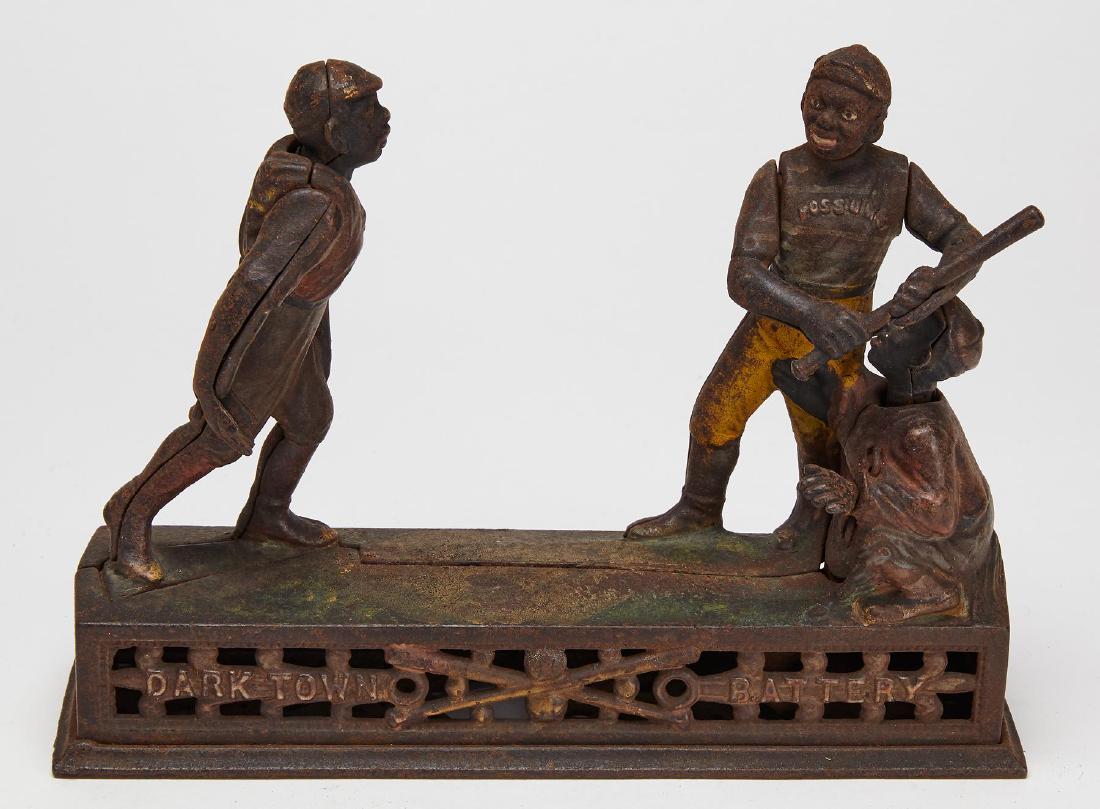 Mechanical Bank Darktown Battery: Mechanical Bank Darktown Battery. L 9-7/8"