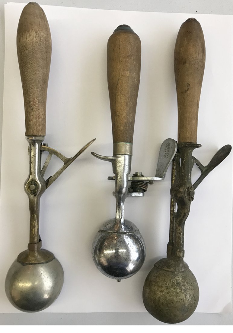 3 Antique Ice Cream Scoops