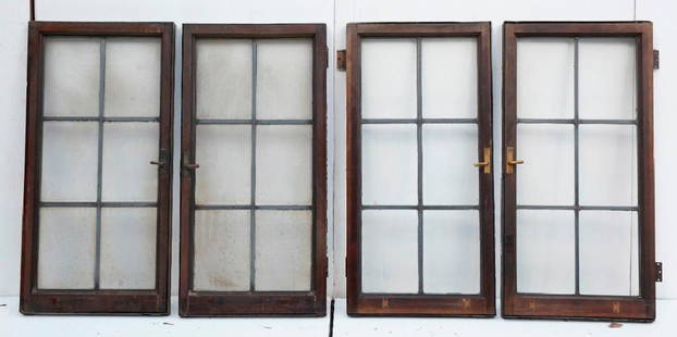 Brewster Mansion-20 Leaded Glass Casement Windows: 20 leaded glass casement windows. Walnut or tropical wood. 46"h x 23"w x 1-3/4"d Preview inspection for Brewster Architectural Elements by appointment. Call 203-777-7760.Designed by Stephenson and Whe