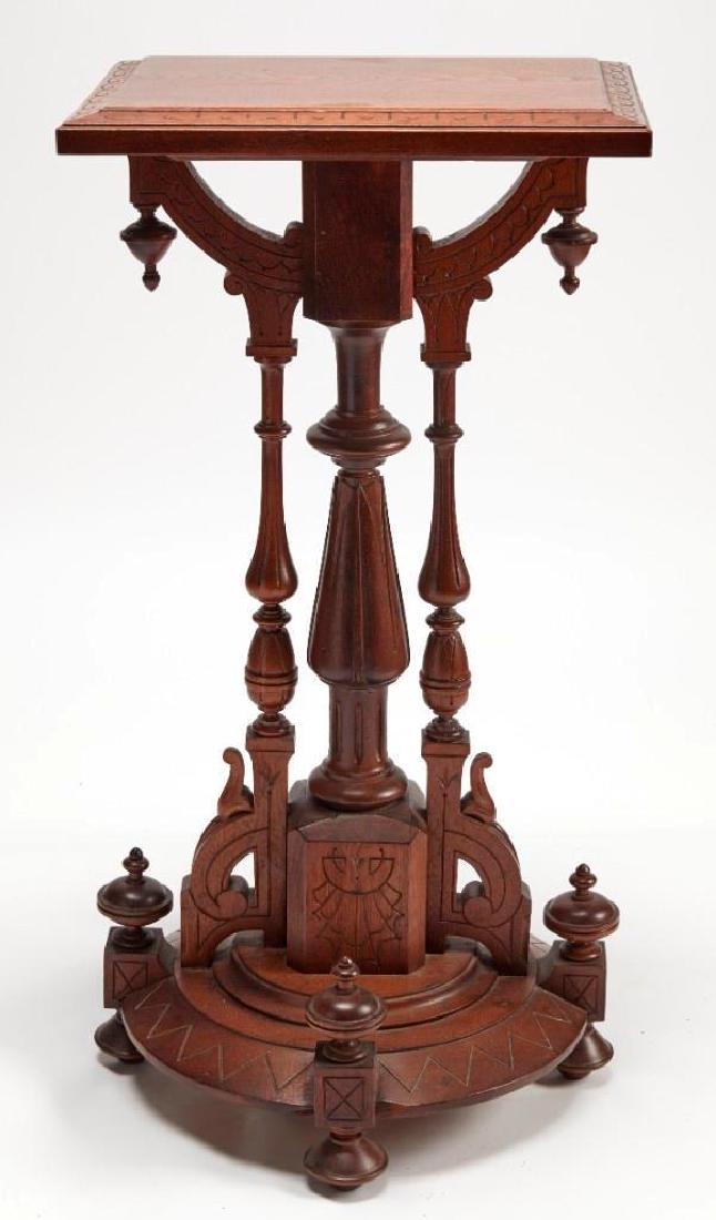 Carved Walnut Sculpture Stand (1 of 4)