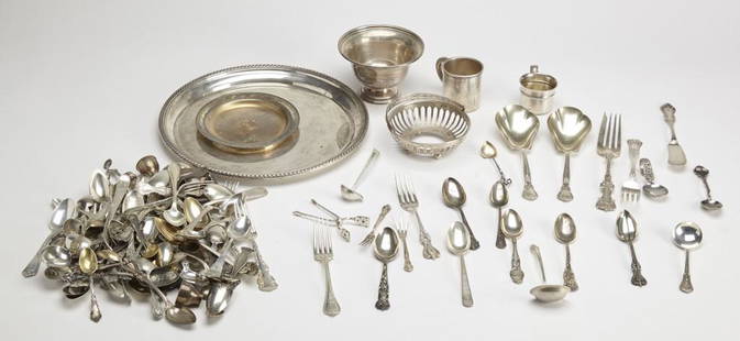 Sterling Flatware,Utensils, Serving Pieces, Bowls: Sterling Flatware, Utensils, Serving Pieces, Tray, Bowls. 116 ozt.